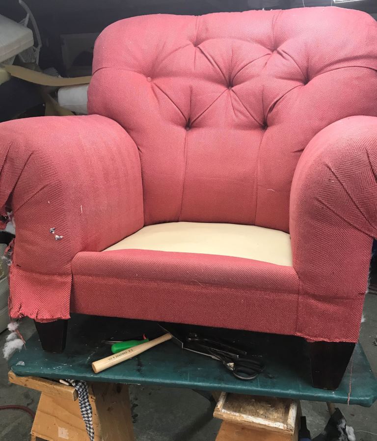 Tufted Club Chair - Before